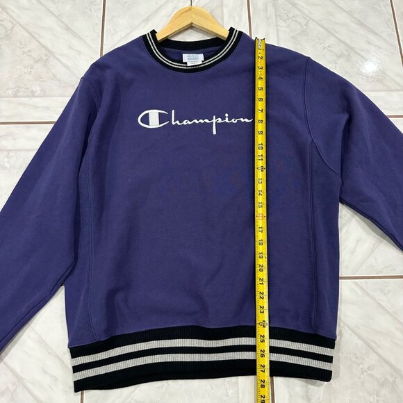 NWT Champion Reverse Weave Mens Pullover Sweater Medium Purple Sporty Streetwear - Picture 7 of 10